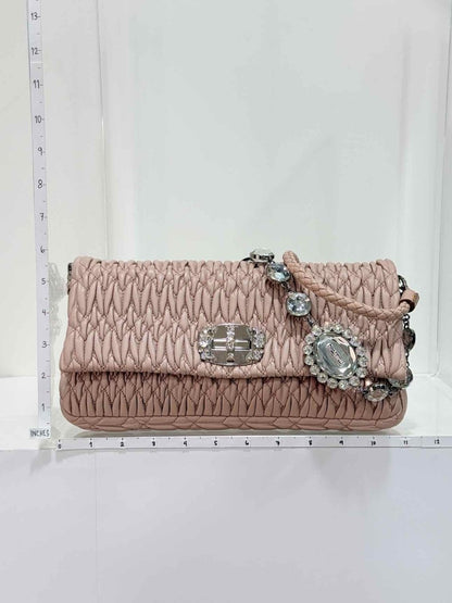 Pre - loved MIU MIU Poweder Pink Matelasse Shoulder Bag at Reems Closet