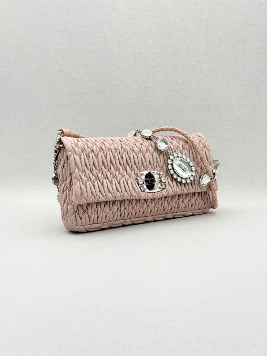 Pre - loved MIU MIU Poweder Pink Matelasse Shoulder Bag at Reems Closet
