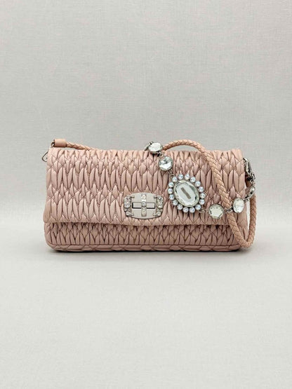 Pre - loved MIU MIU Poweder Pink Matelasse Shoulder Bag at Reems Closet