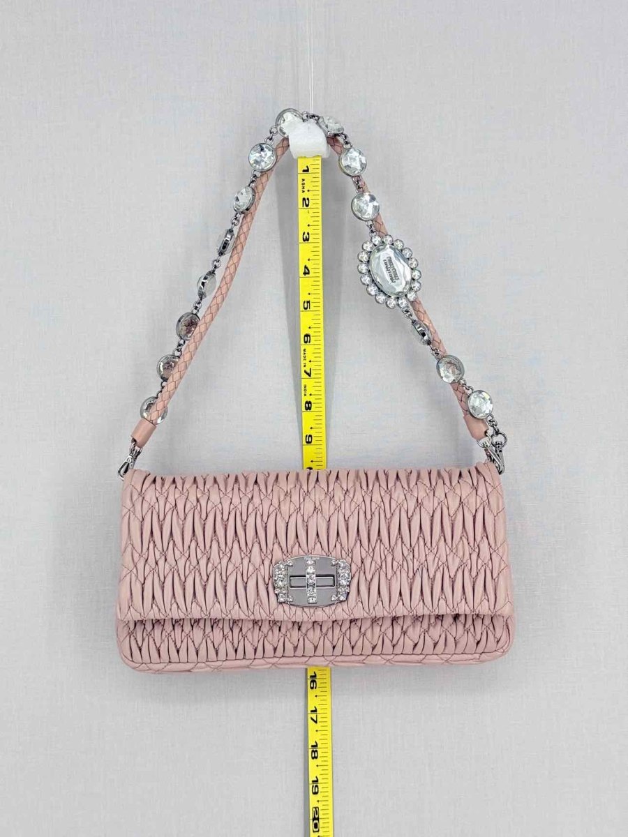 Pre - loved MIU MIU Poweder Pink Matelasse Shoulder Bag at Reems Closet