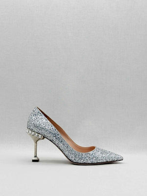Pre - loved MIU MIU Stiletto Metallic Glitter Size EU 36 Pumps at Reems Closet