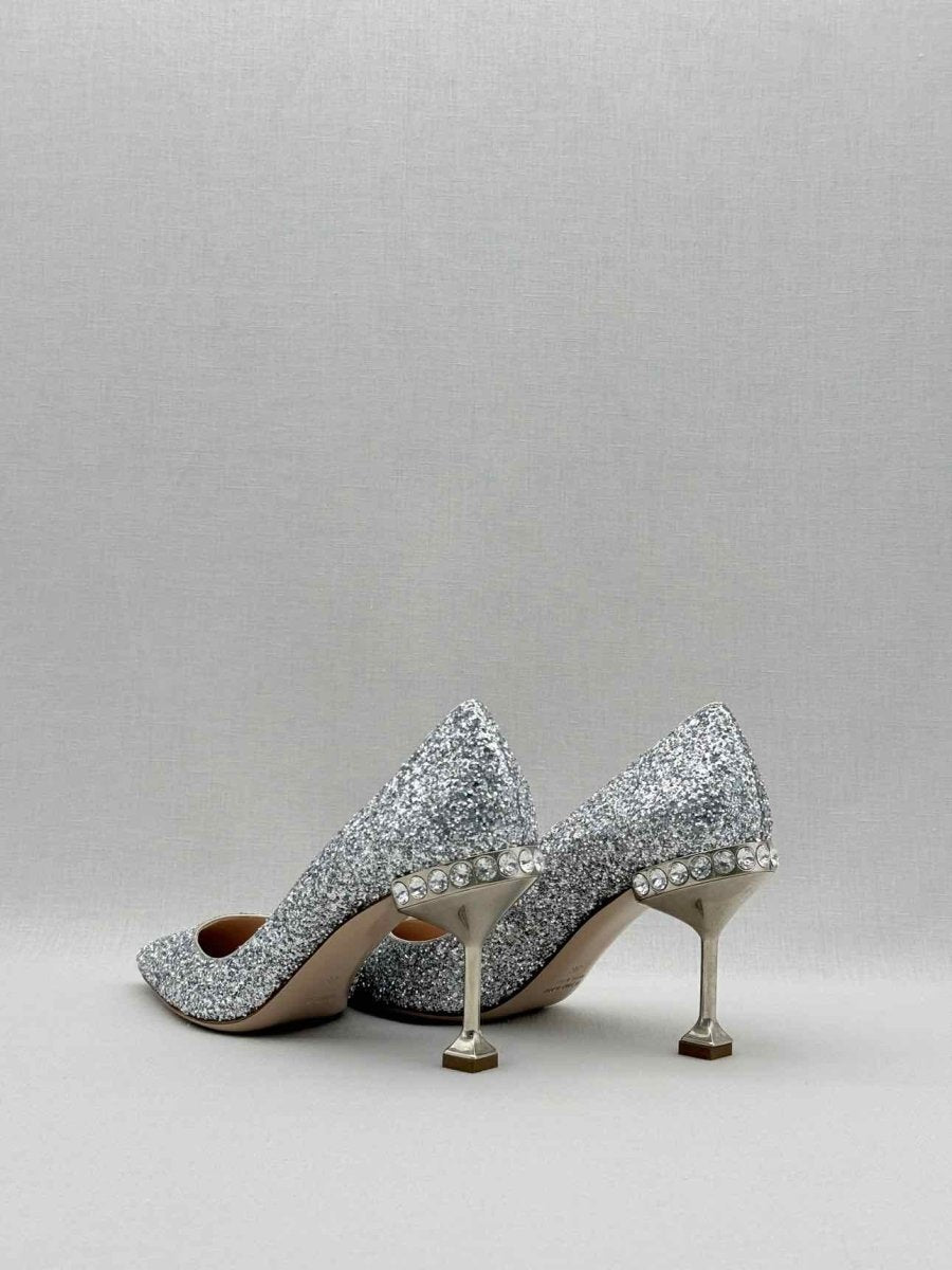 Pre - loved MIU MIU Stiletto Metallic Glitter Size EU 36 Pumps at Reems Closet