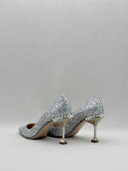 Pre - loved MIU MIU Stiletto Metallic Glitter Size EU 36 Pumps at Reems Closet