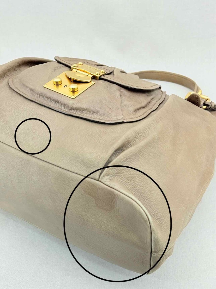 Pre - loved MIU MIU Taupe Shoulder Bag at Reems Closet