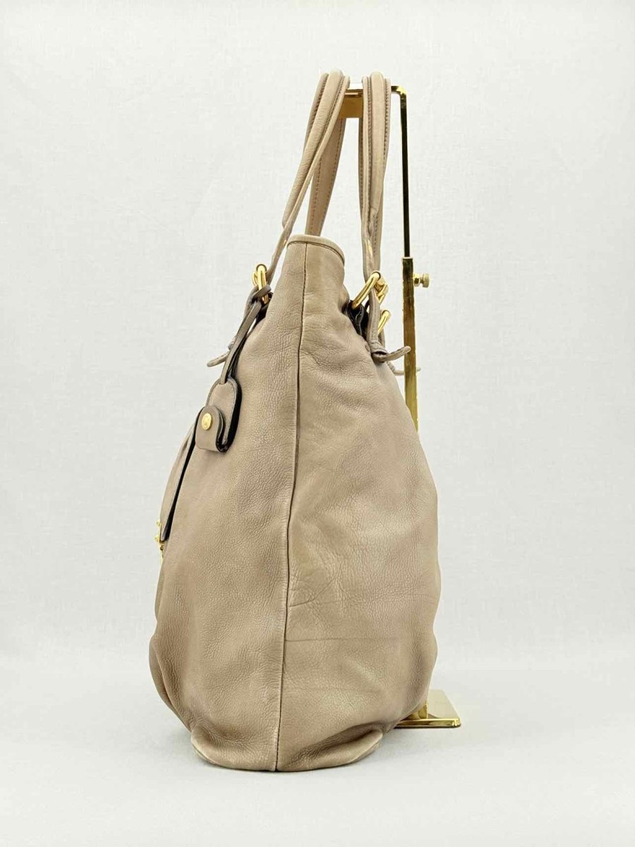 Pre - loved MIU MIU Taupe Shoulder Bag at Reems Closet