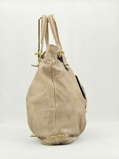 Pre - loved MIU MIU Taupe Shoulder Bag at Reems Closet