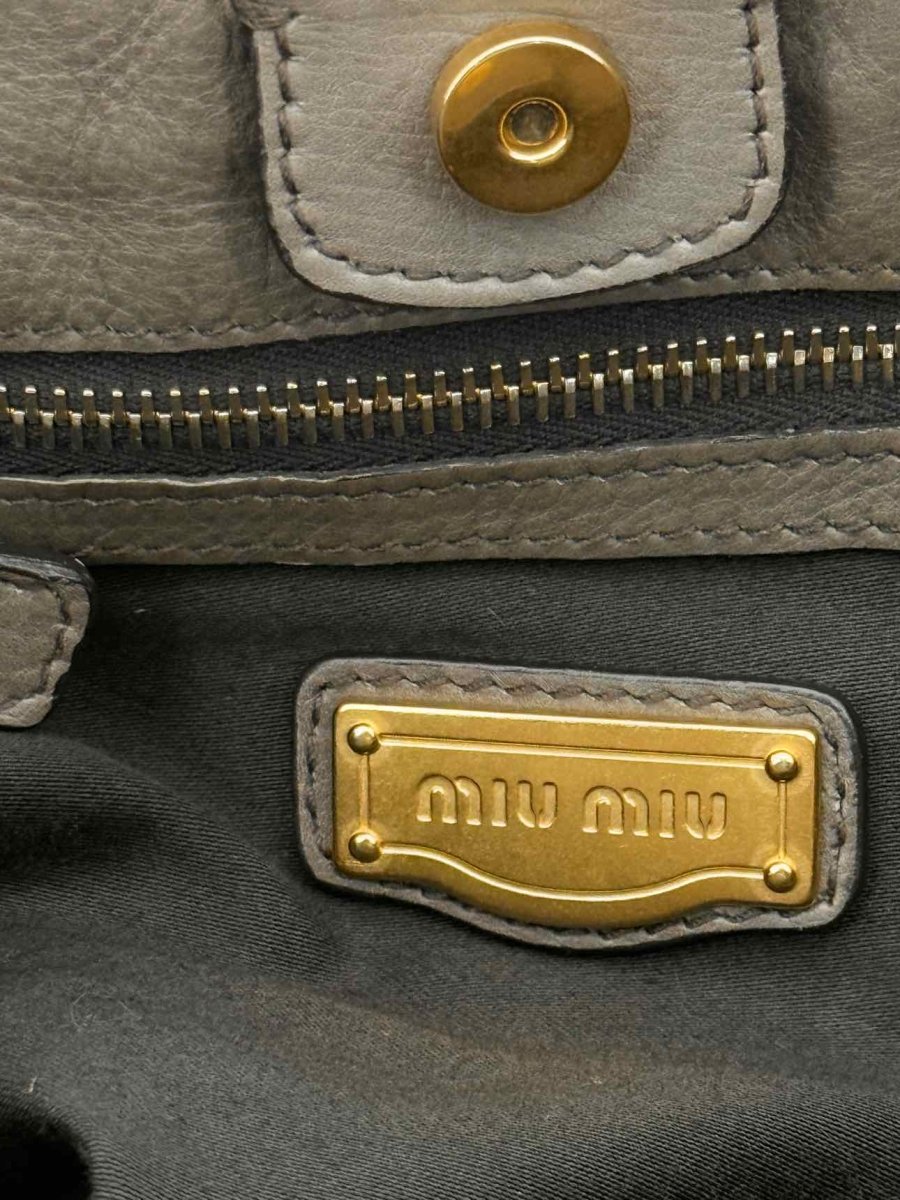 Pre - loved MIU MIU Taupe Shoulder Bag at Reems Closet