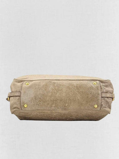 Pre - loved MIU MIU Taupe Top Handle at Reems Closet