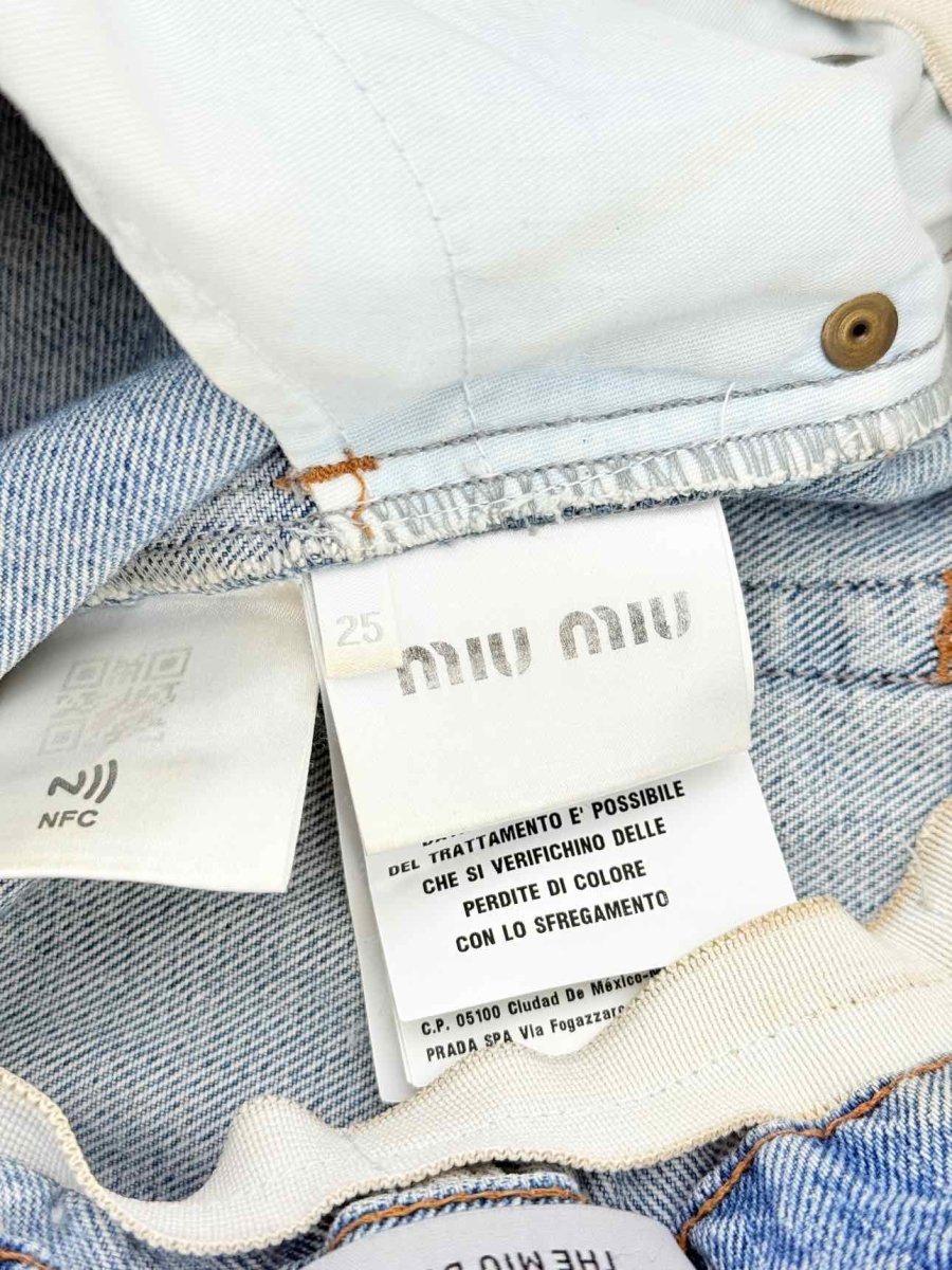 Pre - loved MIU MIU Washed Denim Size 25 Jeans at Reems Closet
