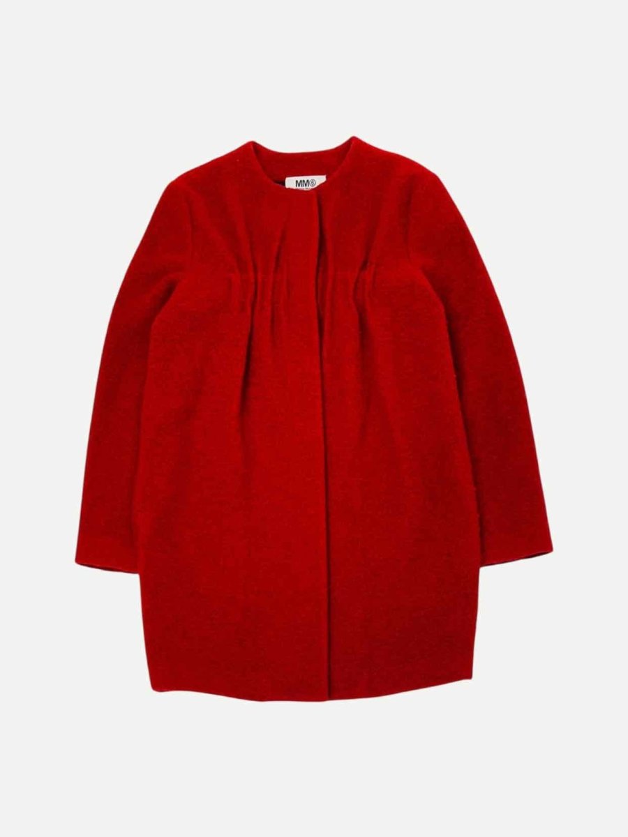 Pre - loved MM6 BY MAISON MARGIELA Red Coat US6 at Reems Closet