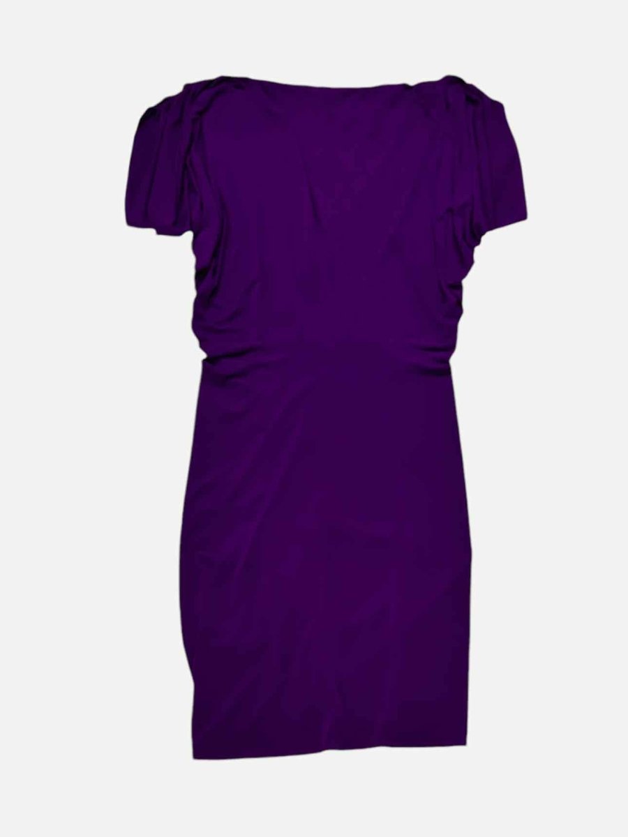 Pre - loved MODA INTERNATIONAL Draped Purple Dress at Reems Closet