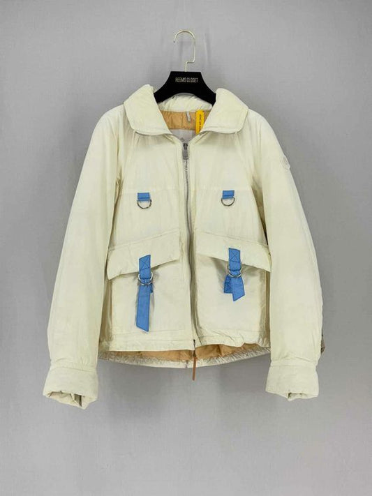 Pre - loved MONCLER Reisa Off - white Size Medium Jacket at Reems Closet