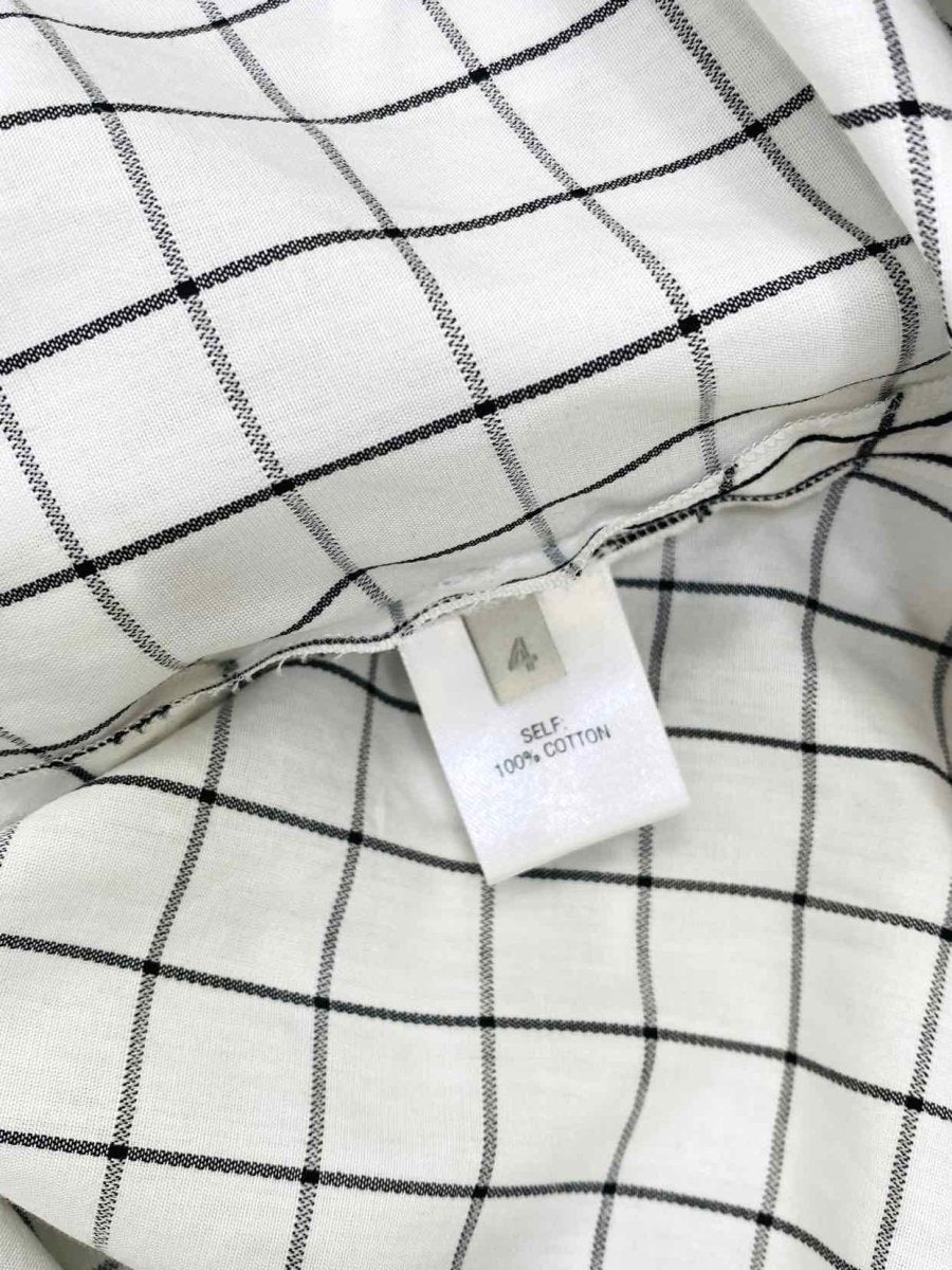 Pre - loved MONSE Cutout Sleeve White & Black Plaid Shirt at Reems Closet