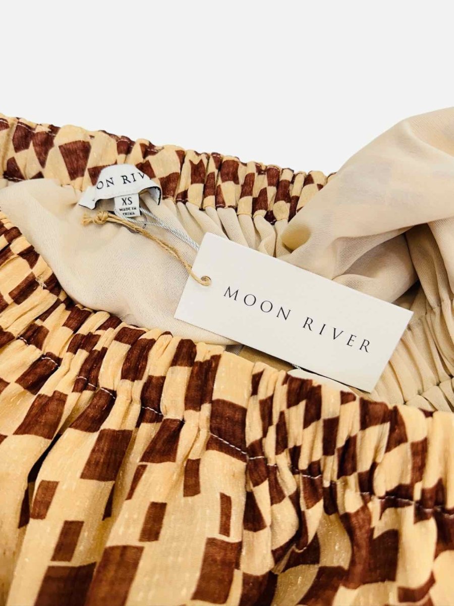 moon river one shoulder dress MOON RIVER One Shoulder Brown Size XSmall Midi Dress