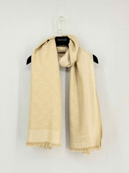 Pre-loved MOSCHINO Beige Monogram Scarf at Reems Closet