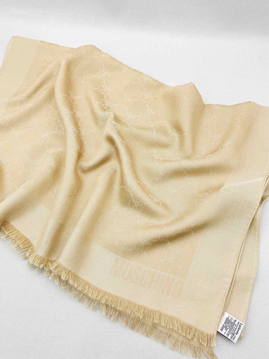 Pre-loved MOSCHINO Beige Monogram Scarf at Reems Closet