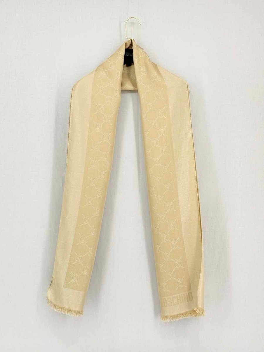 Pre-loved MOSCHINO Beige Monogram Scarf at Reems Closet