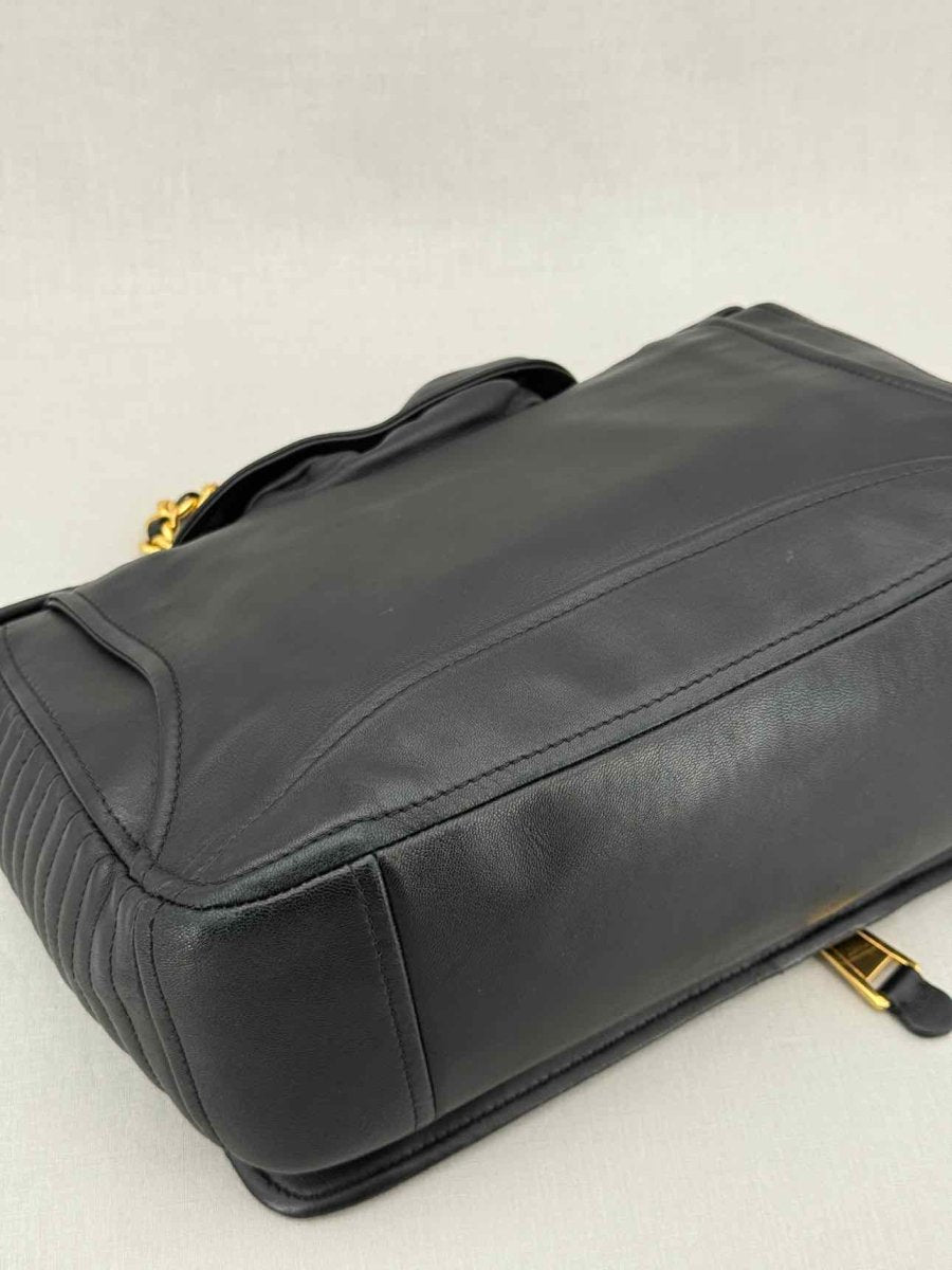 Pre - loved MOSCHINO Biker Jacket Black Shoulder Bag at Reems Closet