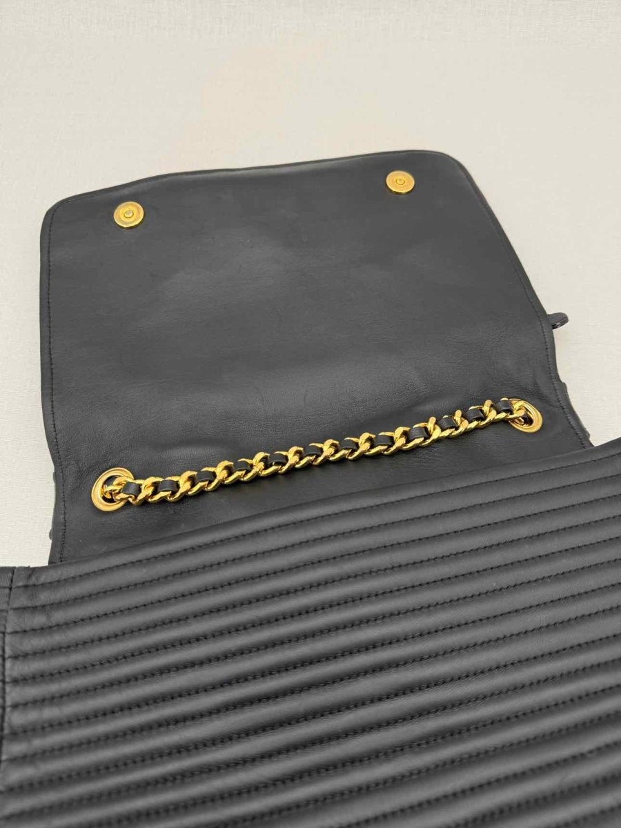 Pre - loved MOSCHINO Biker Jacket Black Shoulder Bag at Reems Closet