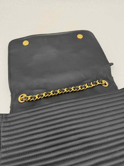 Pre - loved MOSCHINO Biker Jacket Black Shoulder Bag at Reems Closet