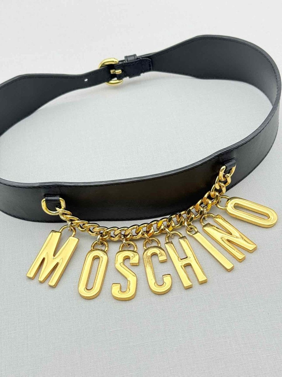 Pre - loved MOSCHINO Black Belt at Reems Closet
