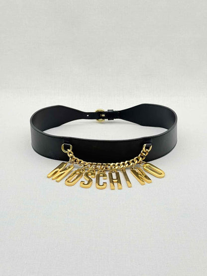 Pre - loved MOSCHINO Black Belt at Reems Closet
