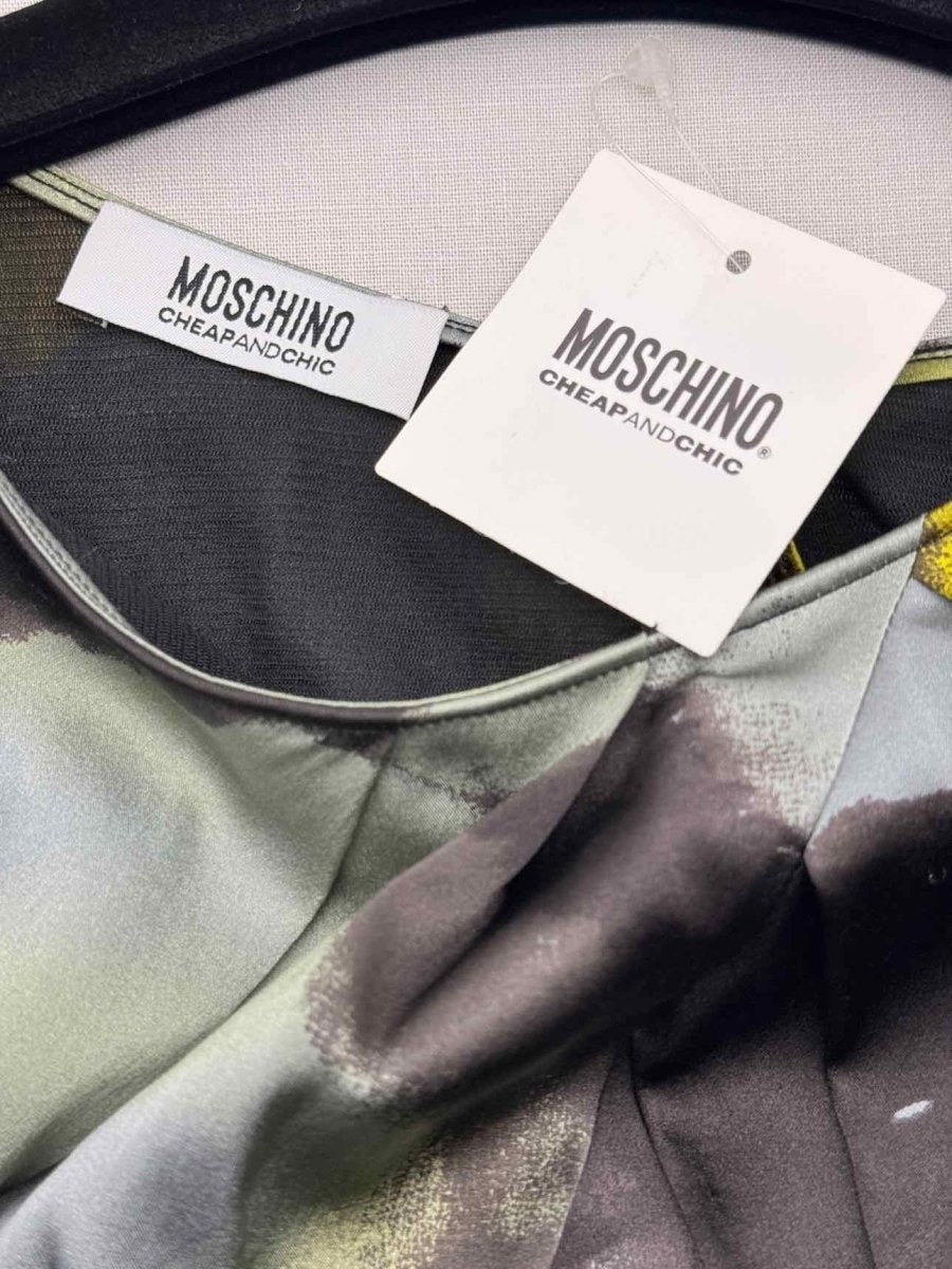 Pre-loved MOSCHINO Black Multicolor Size US 10 Short Dress at Reems Closet