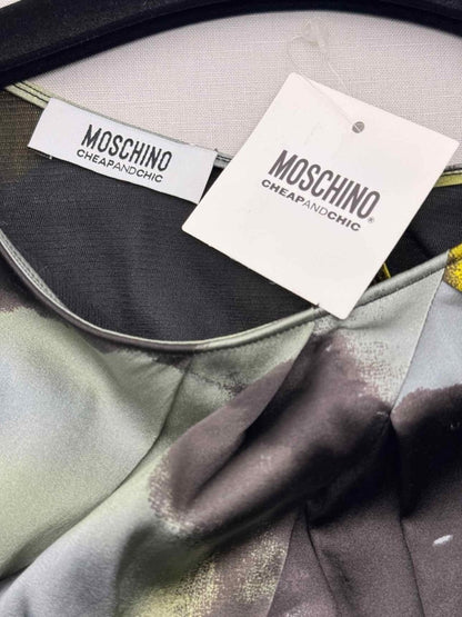 Pre-loved MOSCHINO Black Multicolor Size US 10 Short Dress at Reems Closet
