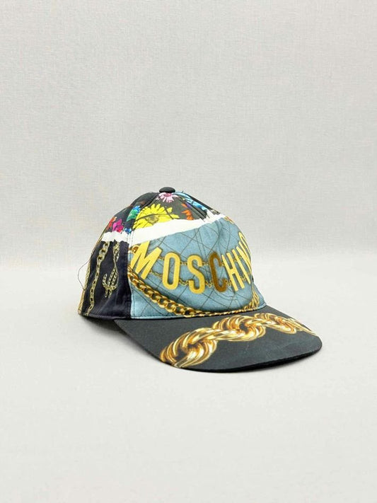 Pre-loved MOSCHINO COUTURE Blue Multicolor Cap at Reems Closet