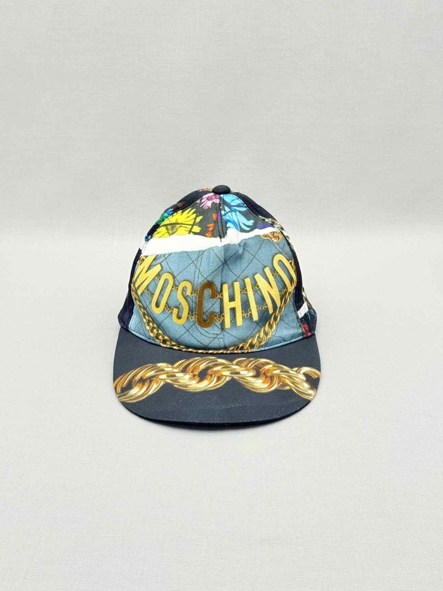 Pre-loved MOSCHINO COUTURE Blue Multicolor Cap at Reems Closet