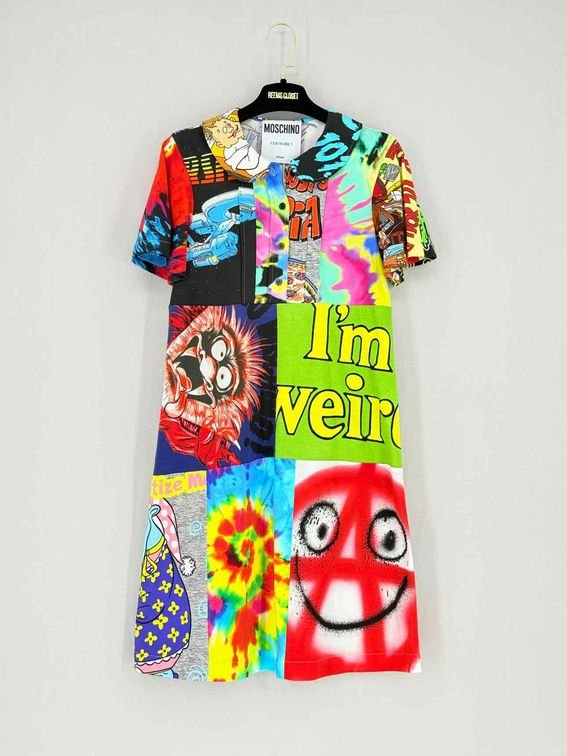 Pre - loved MOSCHINO COUTURE Multicolor Size US 4 Knee Length Dress at Reems Closet