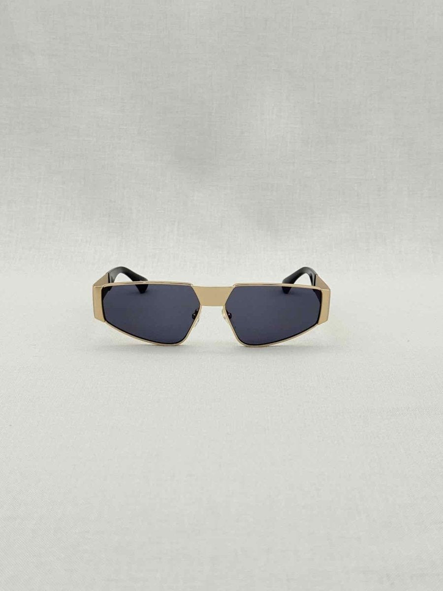 Pre - loved MOSCHINO Gold Sunglasses at Reems Closet