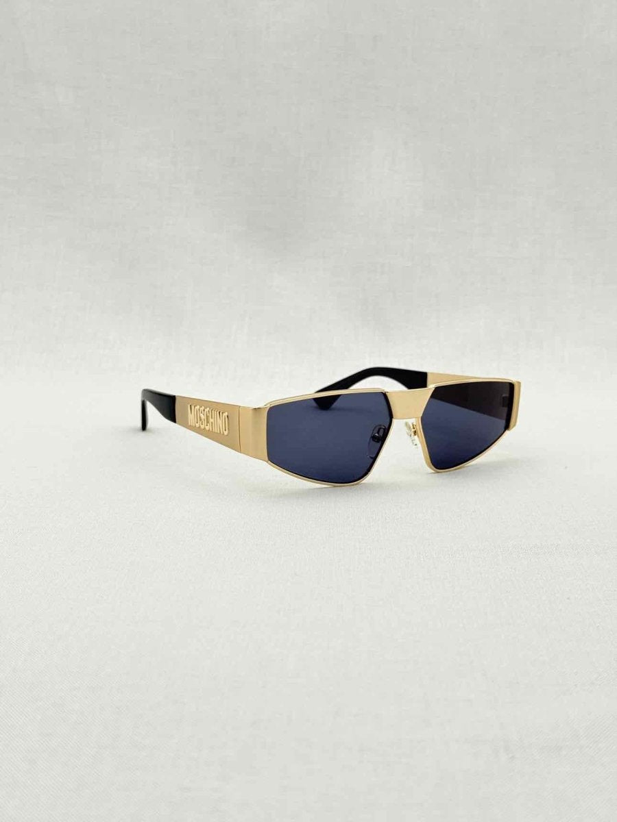 Pre - loved MOSCHINO Gold Sunglasses at Reems Closet
