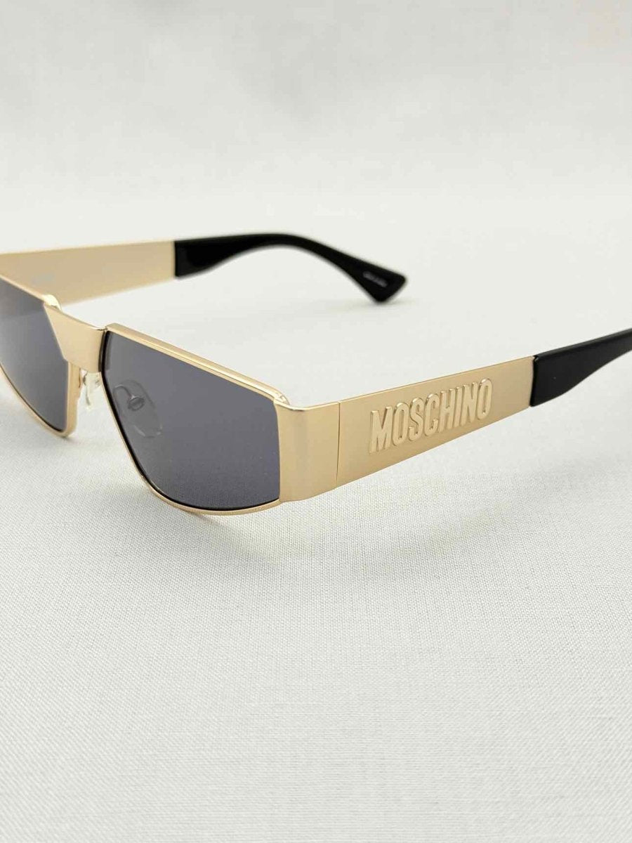 Pre - loved MOSCHINO Gold Sunglasses at Reems Closet