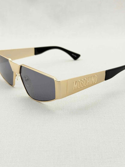 Pre - loved MOSCHINO Gold Sunglasses at Reems Closet