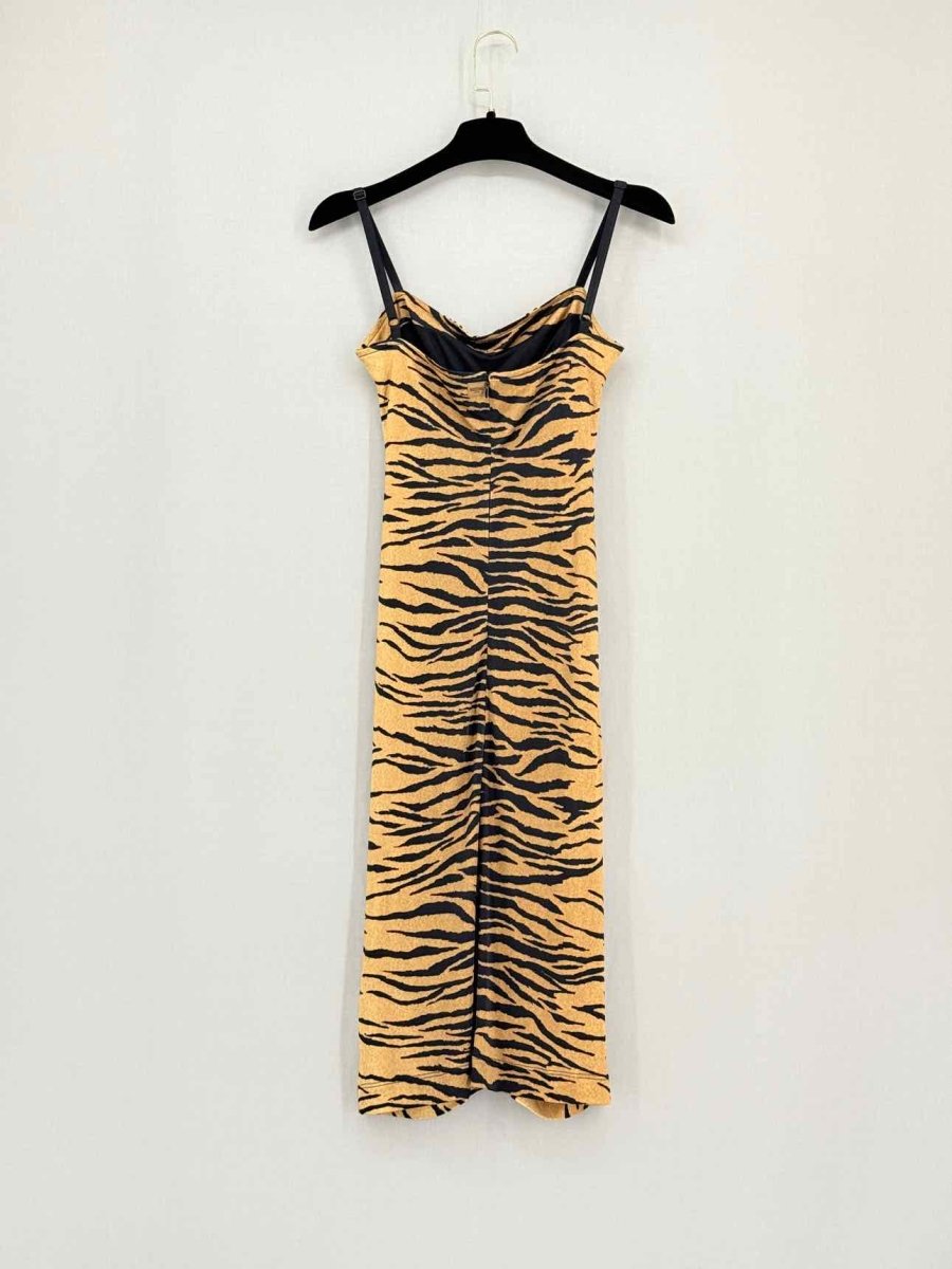 Pre - loved MOSCHINO JEANS Gold & Black Size US 2 Short Dress at Reems Closet