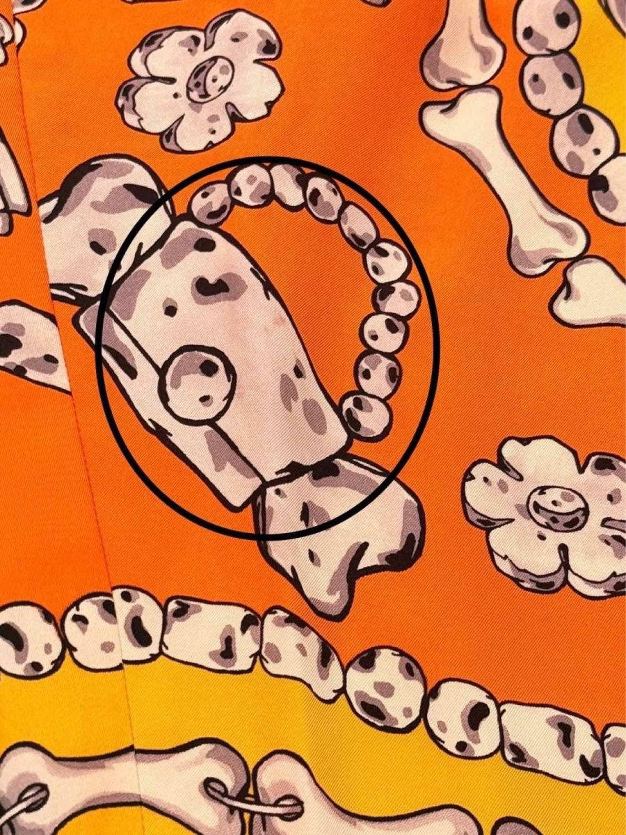 Pre - loved MOSCHINO Orange Multicolor Motif Print Size US 14 Pants at Reems Closet