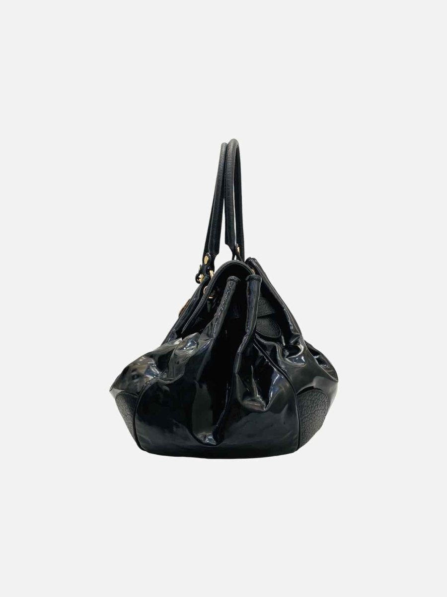 Pre - loved MOSCHINO Two Tone Black Shoulder Bag at Reems Closet