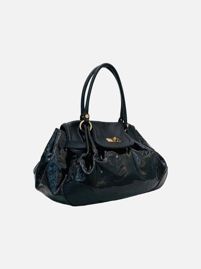 Pre - loved MOSCHINO Two Tone Black Shoulder Bag at Reems Closet