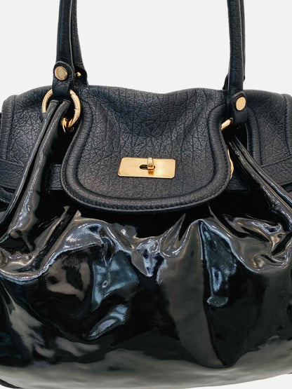 Pre - loved MOSCHINO Two Tone Black Shoulder Bag at Reems Closet