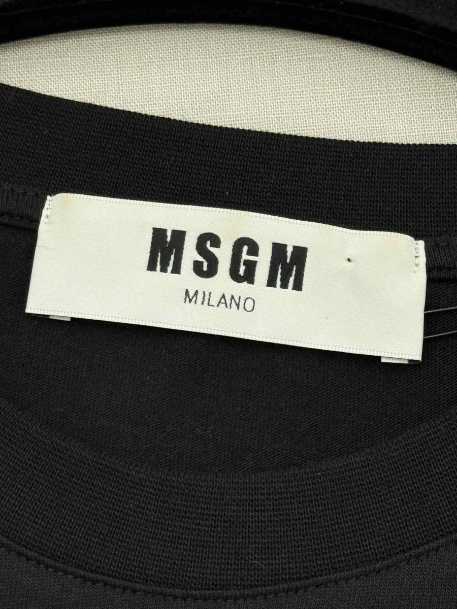 Pre - loved MSGM Black Logo Print Size XLarge T-shirt at Reems Closet
