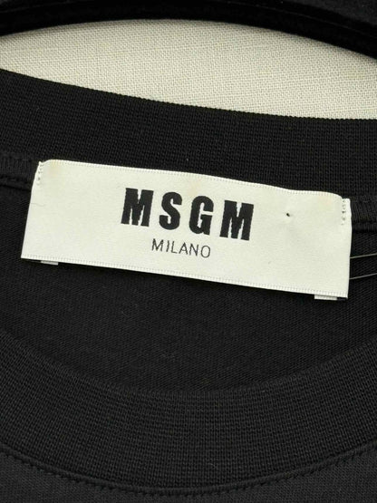Pre - loved MSGM Black Logo Print Size XLarge T-shirt at Reems Closet