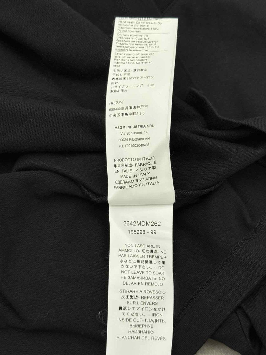 Pre - loved MSGM Black Logo Print Size XLarge T-shirt at Reems Closet