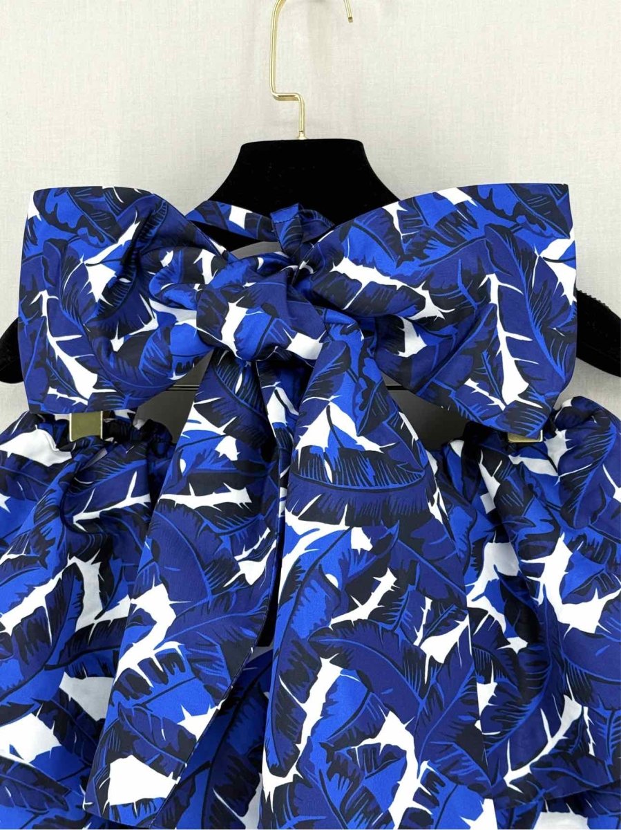 Pre - loved MSGM Blue Multicolor Printed Top US2 at Reems Closet