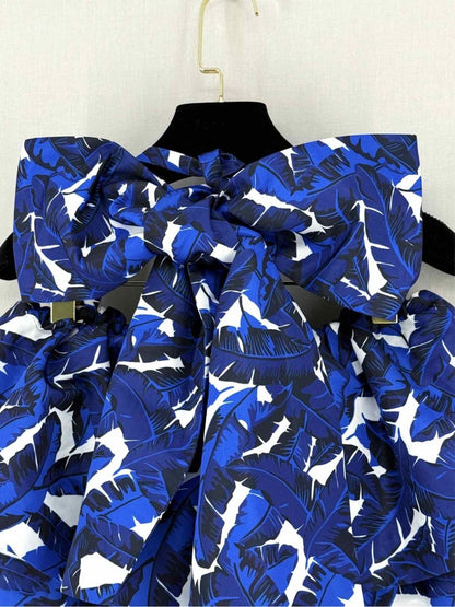 Pre - loved MSGM Blue Multicolor Printed Top US2 at Reems Closet