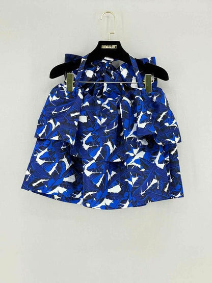 Pre - loved MSGM Blue Multicolor Printed Top US2 at Reems Closet