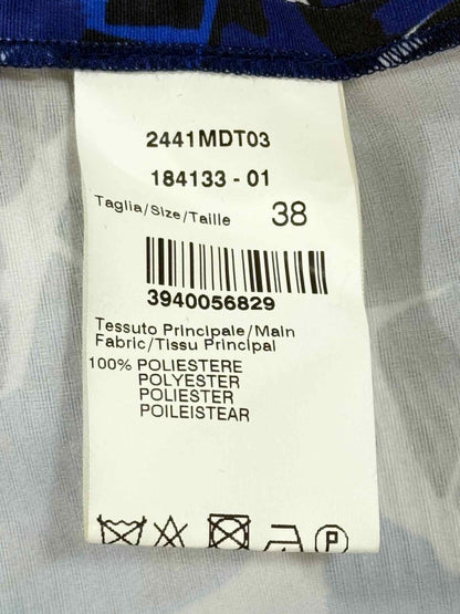 Pre - loved MSGM Blue Multicolor Printed Top US2 at Reems Closet