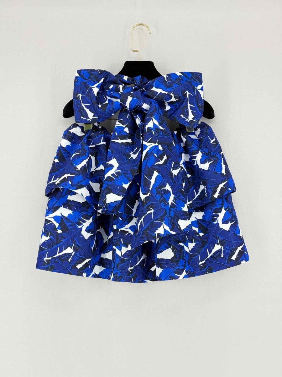 Pre - loved MSGM Blue Multicolor Printed Top US2 at Reems Closet