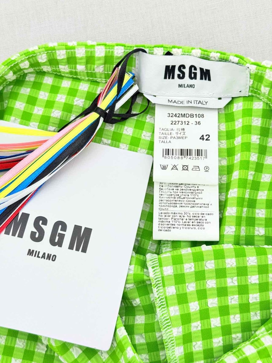 Pre - loved MSGM Green Check Size 28 Pants at Reems Closet