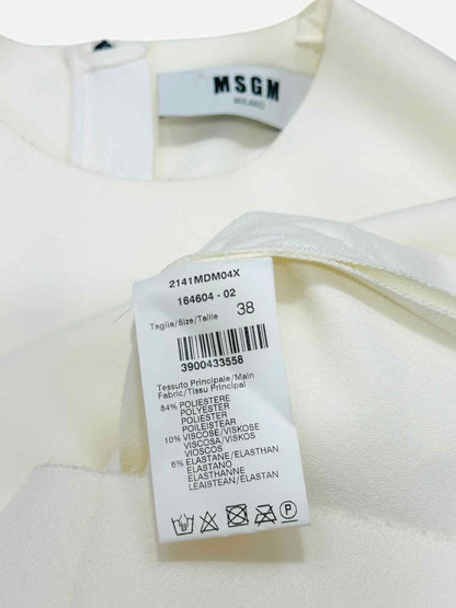 Pre - loved MSGM Short Sleeve Off - white Blouse at Reems Closet